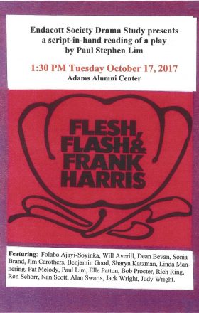 Playbill for Paul Lim Play: Flesh Flash & Frank Harris